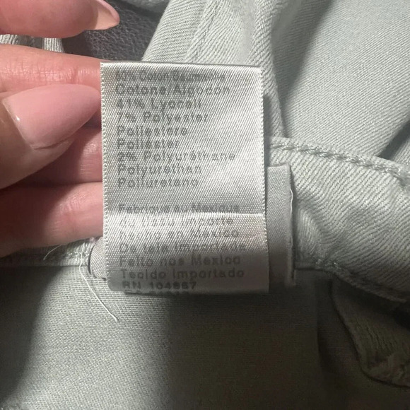 Anthropologie AG Vintage Stevie Ankle Button Up Slim Straight Jeans Green 32R - Picture 9 of 9